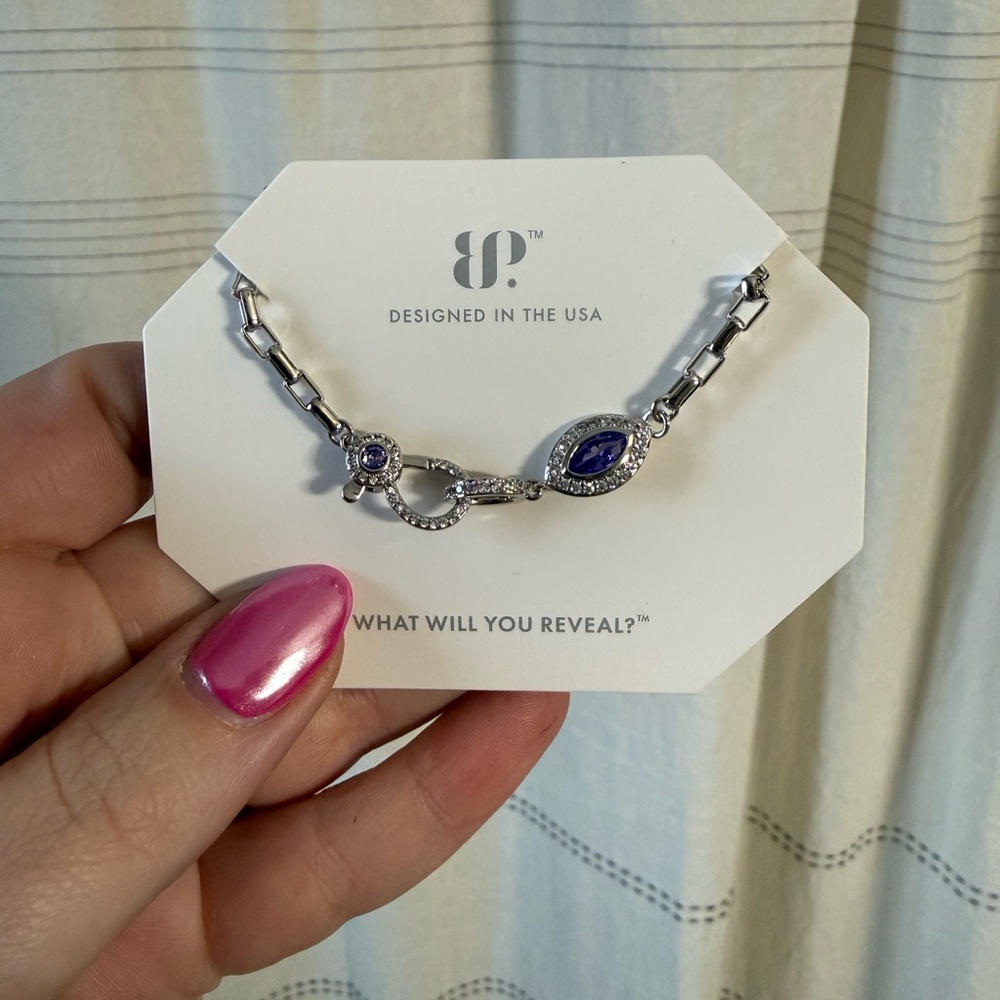 Elegant Silver and Blue Bracelet